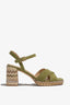 ANNABEL-04 leather sandal in Kaky with stitching and side buckle