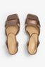 CHELLY-02 wingtip-heel sandal in rust leather with decorative heel