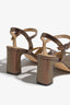 CHELLY-02 wingtip-heel sandal in rust leather with decorative heel