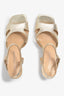 CHELLY-02 wingtip-heel sandal in platino leather with decorative heel