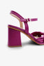 PERLA-01 block-heel sandal in magenta leather with ankle strap