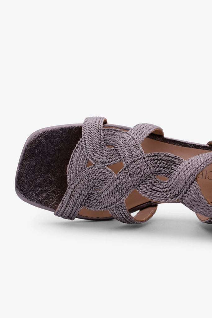 MONICA-03 sandal in string leather with refined silhouette