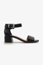 YEREMI-03 sandal in black leather with block heel