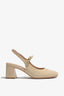 EDDA-01 slip-on in crema leather with wide straps and low heel