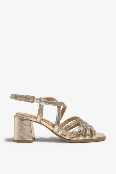 MARISSA-02 wedge sandal in platino leather with platform and buckle