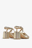 MARISSA-02 wedge sandal in platino leather with platform and buckle