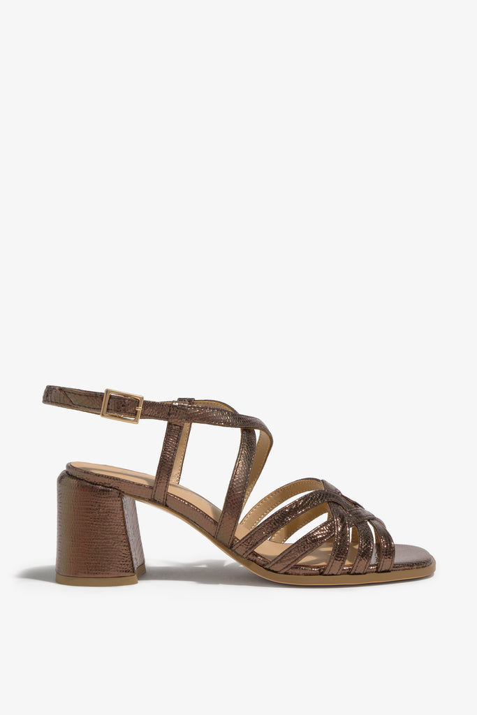 MARISSA-02 wedge sandal in rust leather with platform and buckle