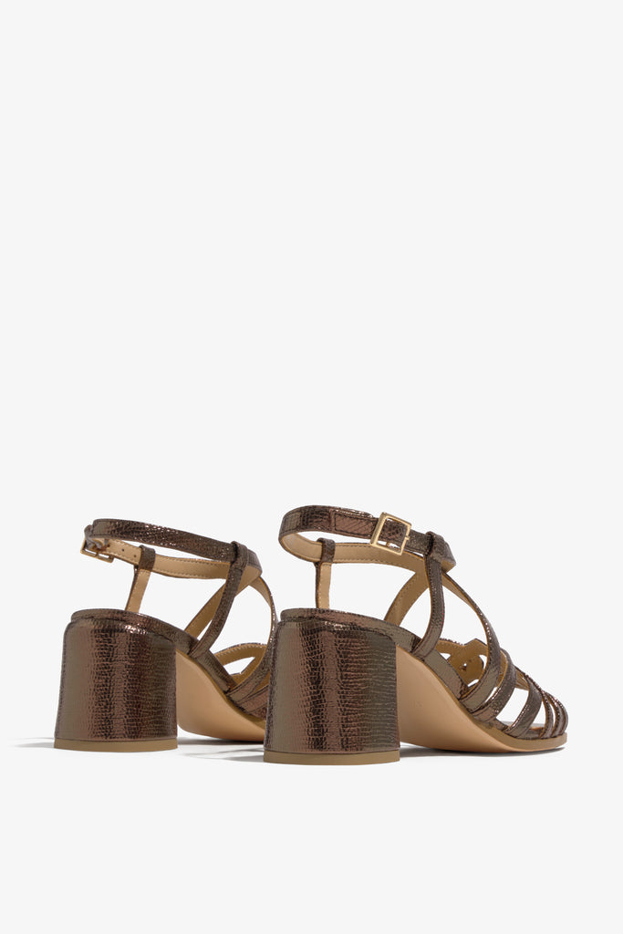 MARISSA-02 wedge sandal in rust leather with platform and buckle