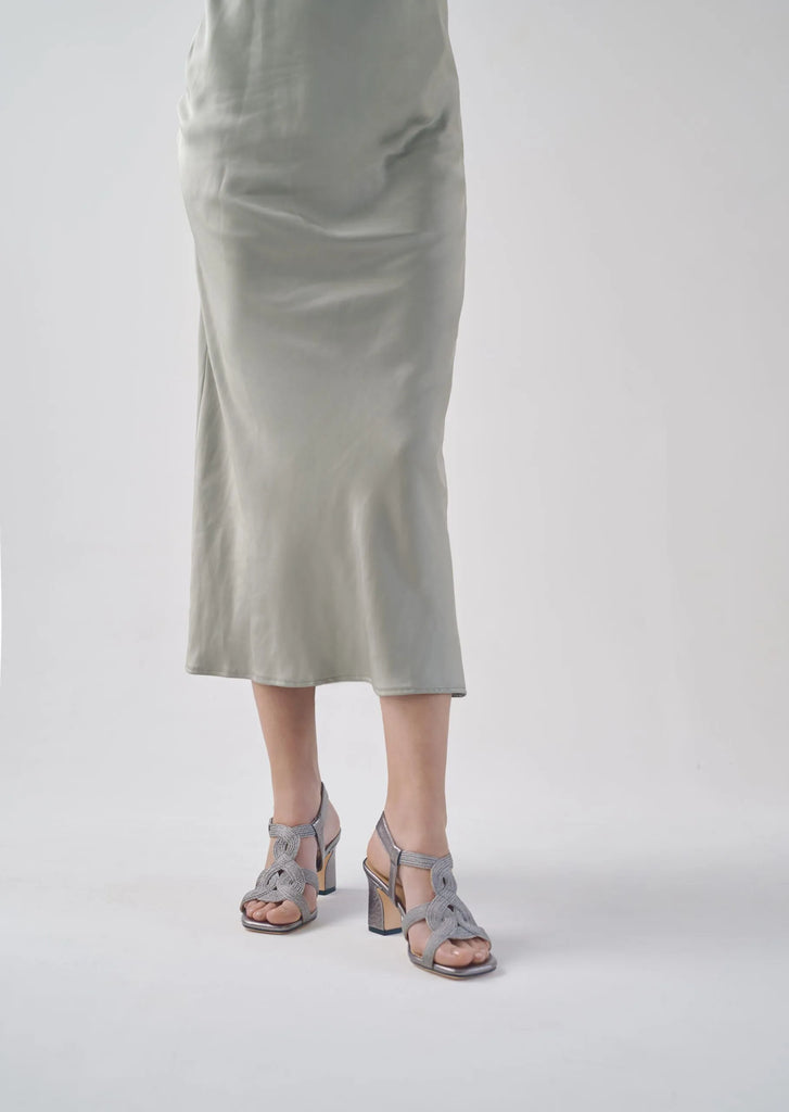 MONICA-03 sandal in string leather with refined silhouette