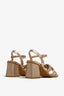 PERLA-08 block-heel sandal in copper leather with ankle strap