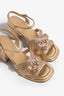 PERLA-08 block-heel sandal in copper leather with ankle strap