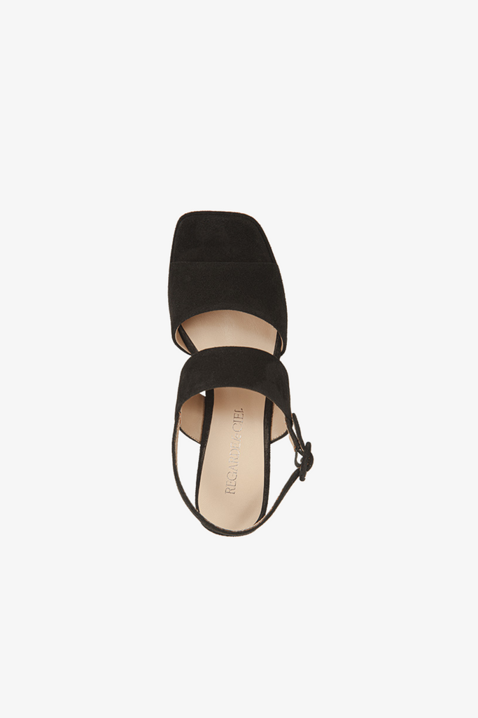 Leather heeled sandal ANNABEL-01 in Fucsia with bow and side buckle