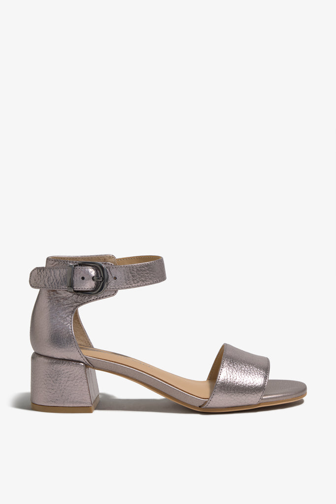 YEREMI-03 sandal in nocciola leather with block heel