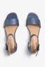 YEREMI-03 sandal in navy leather with block heel