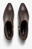 Barbara castagno leather ankle boot with suede fold-over cuff and block heel - front view