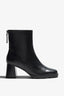 Cali black leather platform ankle boot with lug sole and block heel - side view