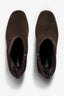 Cali testa di moro brown suede ankle boot with block heel - back view