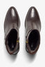 Elettra brown leather knee-high boot with block heel - back view