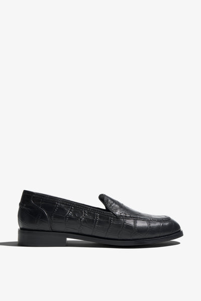 Etta black crocodile-leather loafer - side view