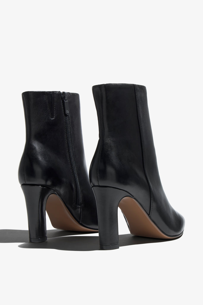 Faby black leather ankle boot - back view