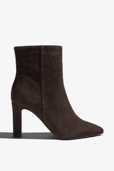 Faby charcoal suede ankle boot - side view