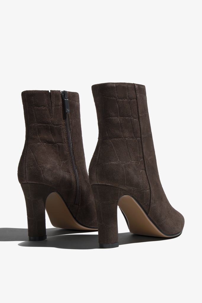 Faby charcoal suede ankle boot - back view