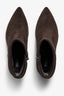 Hadlye testa di moro brown suede ankle boot with leather fold-over cuff and block heel - back view