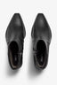 Helly black leather ankle boot with ruched shaft - top view