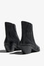 Helly black leather ankle boot with ruched shaft - back view