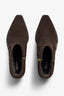 Helly brown suede ankle boot with ruched shaft - top view