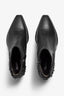 Helly black leather ankle boot with ruched shaft - top view