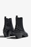 Helly black leather ankle boot with ruched shaft - back view