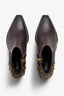 Helly black leather ankle boot with ruched shaft - top view