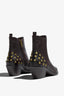 Helly black leather ankle boot with ruched shaft - back view