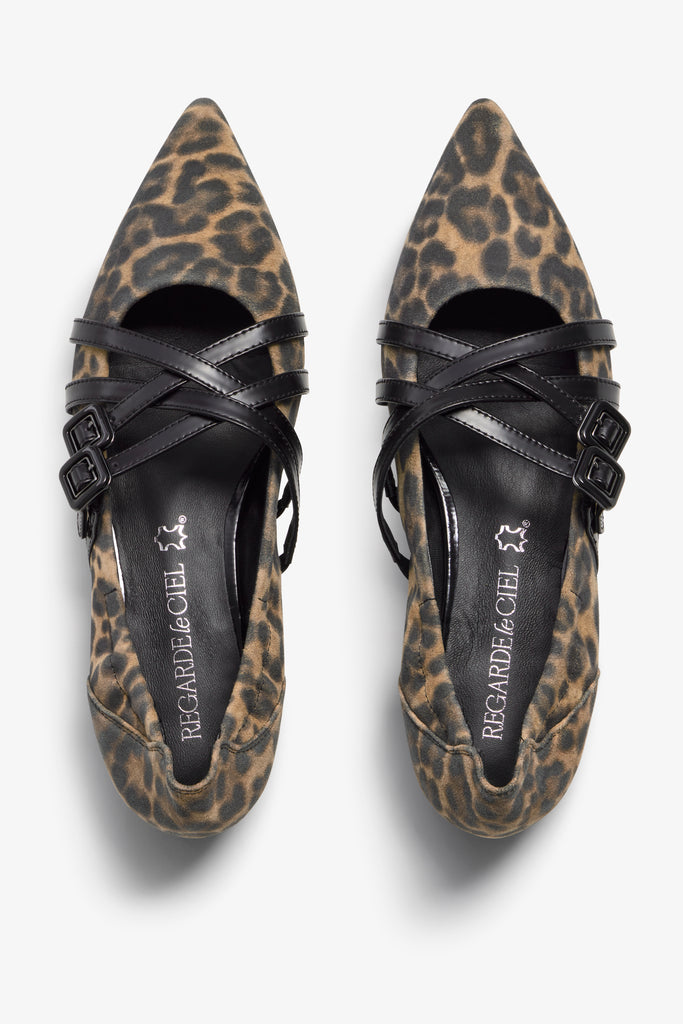 Kaory leopard suede ballet flat - top view
