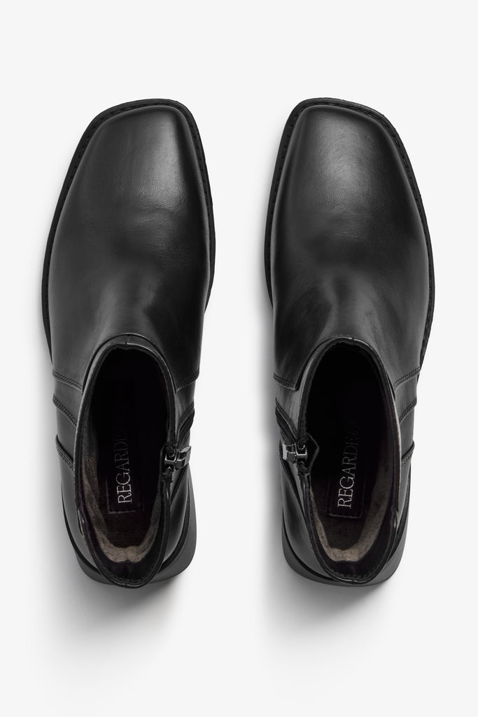 Lilla black leather ankle boot - top view