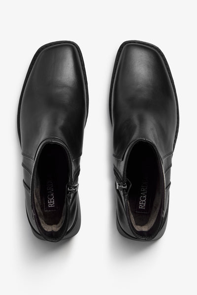 Lilla black leather ankle boot - top view