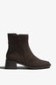 Lilla charcoal suede ankle boot with quilted shaft - side view