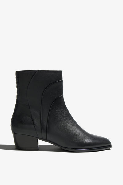 Lori black leather ankle boot - side view
