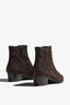 Lori brown suede ankle boot showing interior opening - top view
