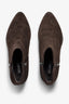 Lori brown suede ankle boot with block heel - front view
