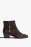Lori brown suede ankle boot with block heel - side view