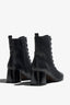 Millie black leather ankle boot with lace-up detail - back view