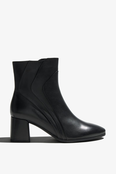 Millie black leather ankle boot - side view