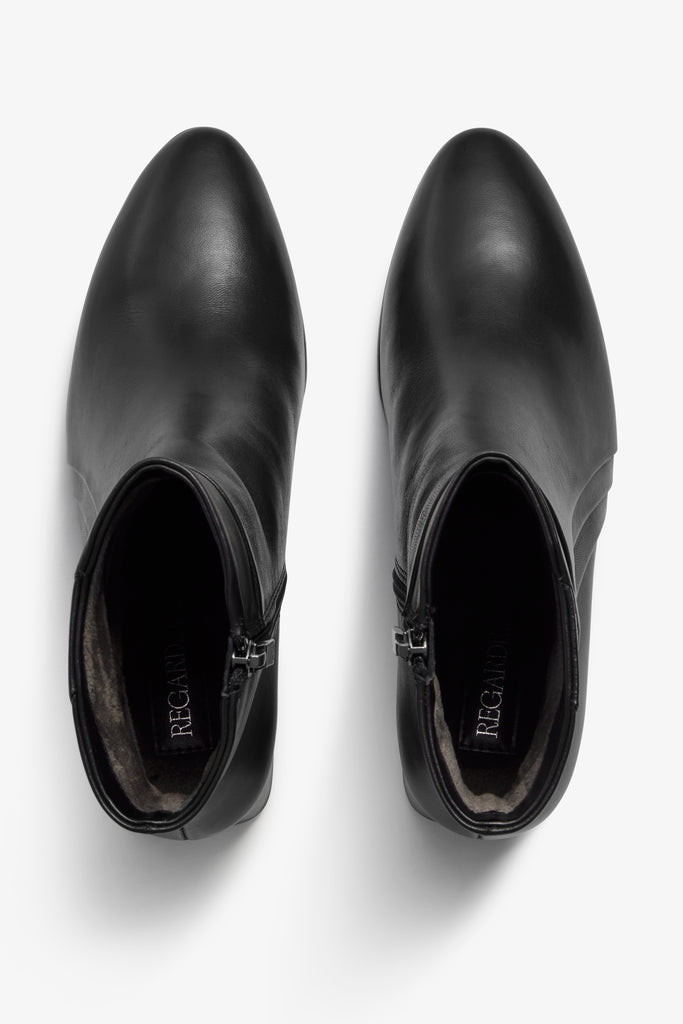 Millie black leather ankle boot - top view