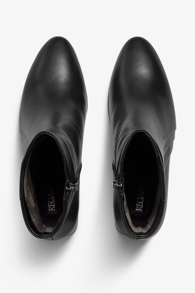Millie black leather ankle boot - top view