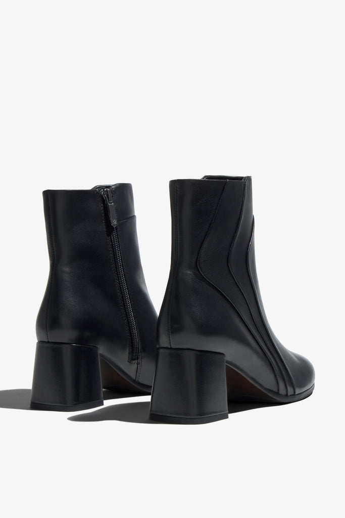 Millie black leather ankle boot - back view