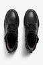 Renee black leather ankle boot with metal eyelets and lace-up - top view