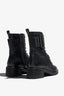 Renee black leather ankle boot with metal eyelets and lace-up - back view