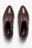 Taylor brown leather ankle boot with braided side detail and block heel - back view